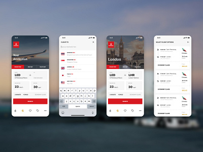 Emirates App concept app application booking emirates flight tickets travel