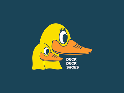 Duck Duck Shoes: Children's Shoe Boutique blue business children design duck ducks logo orange shoe shoes yellow