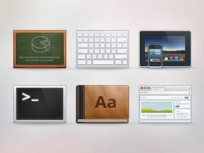 Icons for upcoming project application board book browser fireworks icons ipad iphone keyboard set tablet terminal web