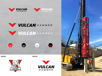 Brand System for Vulcan Hammer before and after brand branding heavy equipment identity logo refresh logoredesign logos redesign