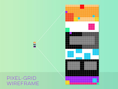Pixel Grid Wireframe