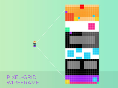 Pixel Grid Wireframe