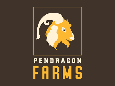Pendragon Farms Logo brown farm farms goat gold golden ratio golden ratios logo