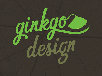 Landscape Design Company Logo Concept: Friendly ginkgo green landscape leaf logo script