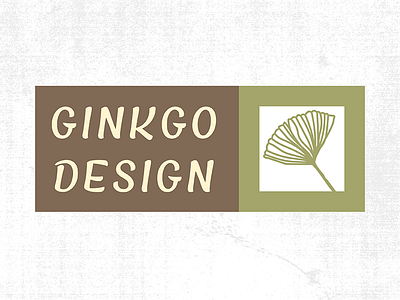 Landscape Design Company Logo Concept: Rigid ginkgo green landscape leaf logo script