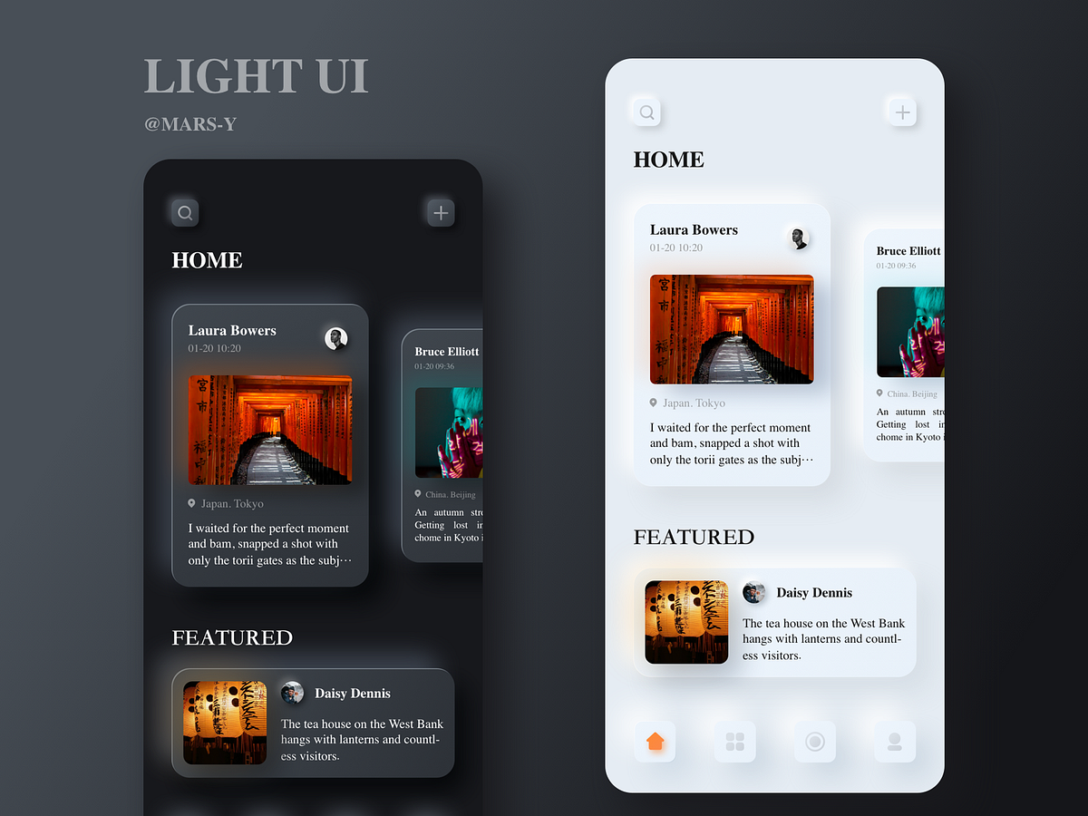 LIGHT UI by A-yue for Nice100Team on Dribbble