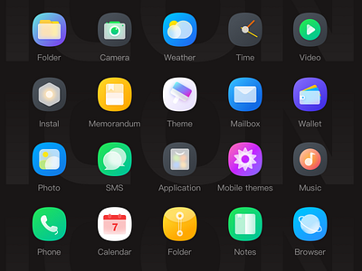Frosted glass ICON color icon ui