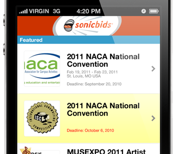 Sonicbids Gig Finder iPhone App iphone sonicbids