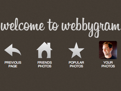 Center of new webbygram welcome screen
