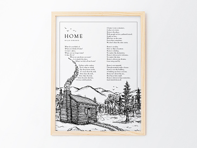 "Home" Poem Ink Illustration