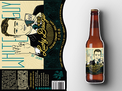 White Guy Wheat Ale Label alcohol beer label brewing company craft brewery design georgia hong kong illustration lucky dawgs marketing packaging