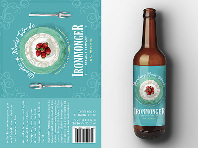 Strawberry Merlot Blonde Beer Label ale beer label design craft brewery georgia marietta merlot blonde strawberry shortcake wine