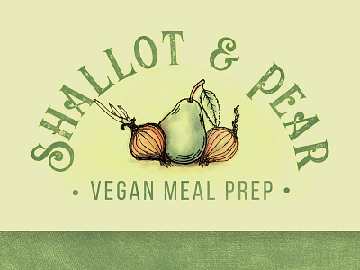 Shallot & Pear Logo Design branding canvas texture cooking earth tones eating food graphic design kitchen meal prep orange rust vegan