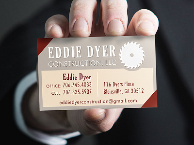 Eddie Dyer Construction Business Card Design