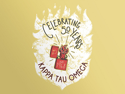 Kappa Tau Omega Shirt Design 50th anniversary celebration college fifty years fire flame fraternity greek local university