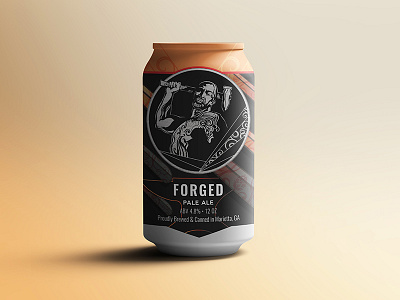 Ironmonger: Forged Beer Can Design 12 oz alcohol beer beer label blacksmith brewery brewing company can art craft beer craft brewery drink food and beverage georgia hot steel illustration ironmonger brewing co label art marietta packaging pale ale