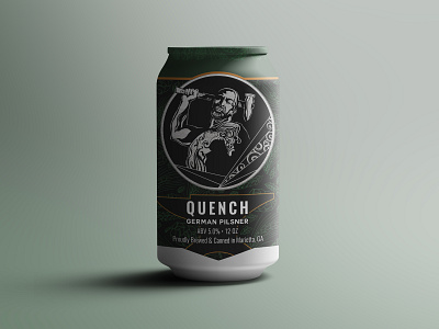 Ironmonger: Quench Beer Can Design 12 oz alcohol beer beer label blacksmith brewery brewing company can art craft beer craft brewery double ipa drink food and beverage georgia hops illustration ironmonger brewing co label art marietta packaging