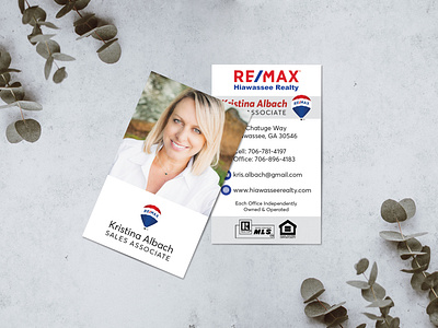 Remax Business Card blue business card clean gray head shot marketing materials portrait photography print advertisement print marketing real estate red remax vertical business card white