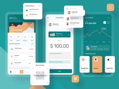 Finenancy Finance App 💳 bigsur blur cc clean colorfull creditcard design figma finance finance app finances green modern payment trendy design ui uidesign ux