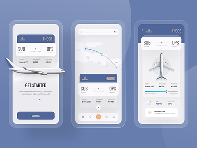 Flight Tracker App ✈️ 3d aircraft airplane arrival aviation blur design elegant estimation flight tracker plane rute ui uidesign ux