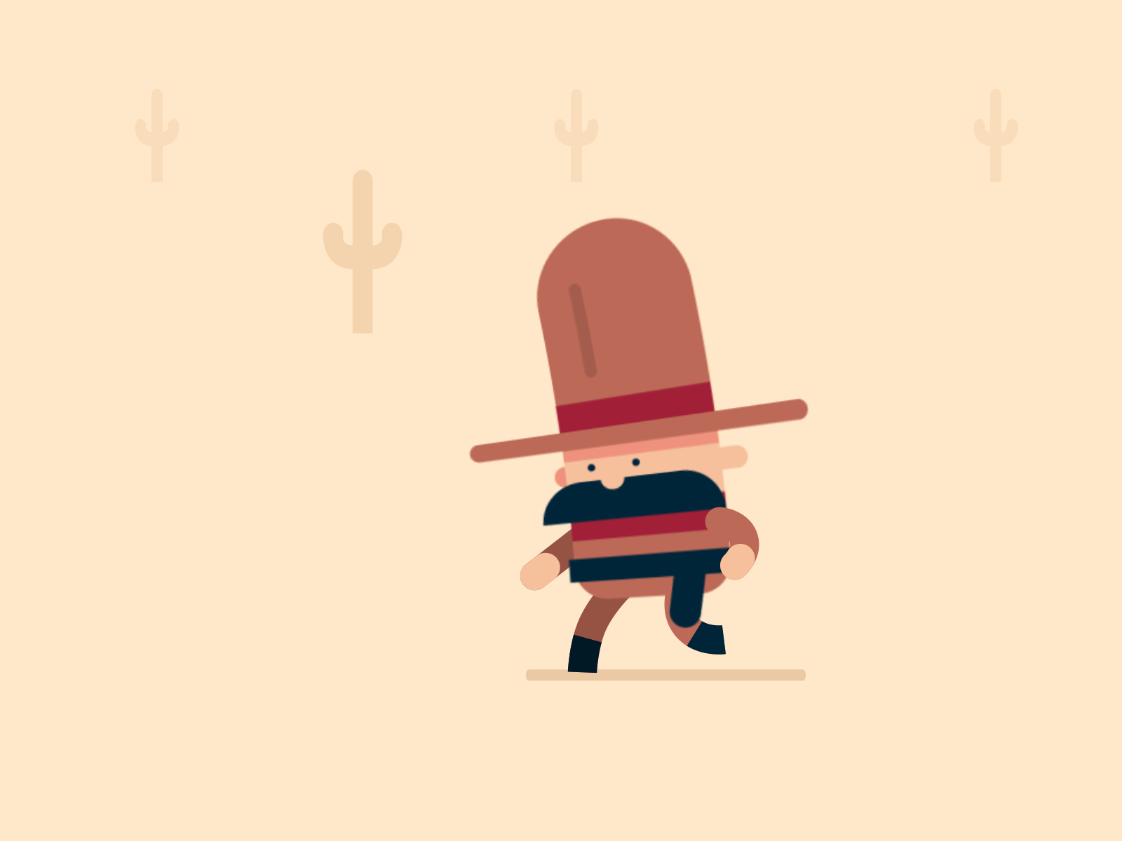 Cowboy Walkcycle illustration motion graphic design