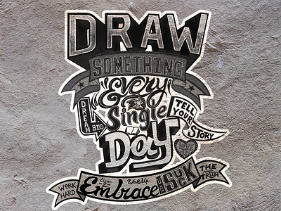 Draw Something Daily banner draw hand drawn handlettering heart illustration inspiration lettering artist skull