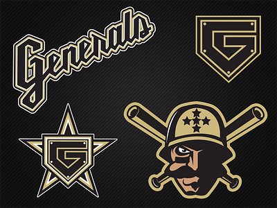 Stateline Generals Logo Set baseball logo sports type word mark