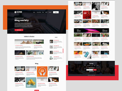 Doper Blog theme Design 2020 black white blogging blogging 2020 blogsite branding corporate identity doper illustration typography ui ux web website