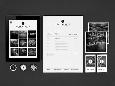 Ayotte Photography Branding black and white border branding clean film grid icon layout photographer photography