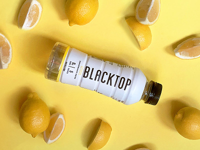 Blacktop Shots beverage drink fitness food and beverage healthy lemon nyc packaging packaging design water water bottle