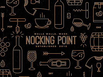 Nocking Point Pattern box coffee packaging food food and beverage food and drink food pattern icons pattern shipper subscription box wine packaging