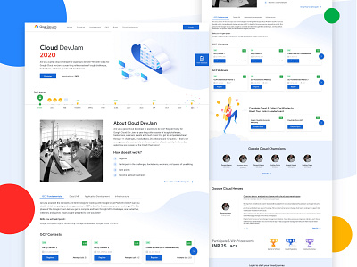 Google Coding Event Website 2d abstract animate design flat illustration typography ui user interface ux web