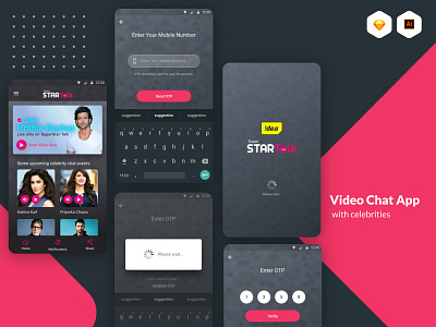 Video Chat App android app app design flat ios ui user interface ux