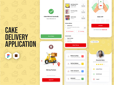 Cake Delivery App delivery partner app food delivery app illustration mobile app order detail page ui user interface