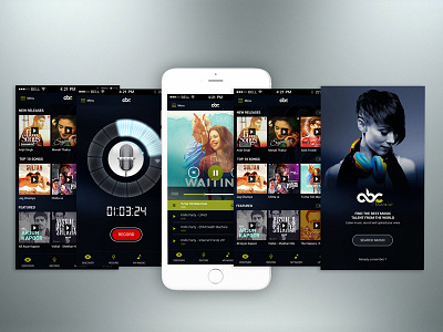 Music App android app design homepage interface iphone layout logo mockup music ui ux