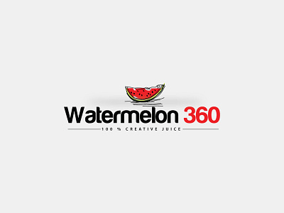 Watermelon 360 Logo branding flat font identity letters logo logotype simple type watermelon