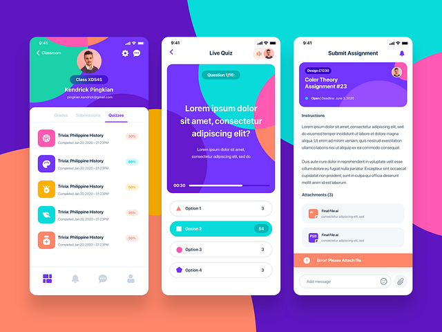 School App by Kendrick Pingkian on Dribbble