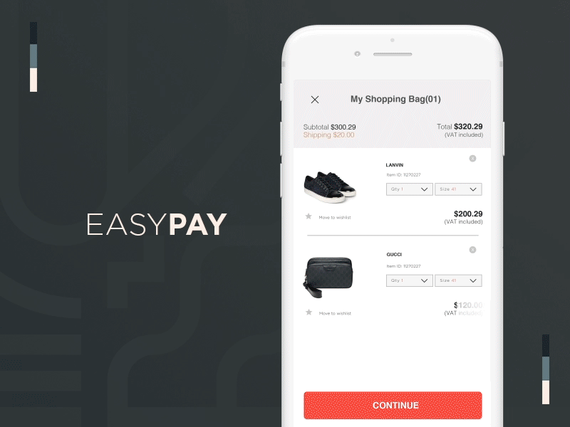EASYPAY | DailyUI#002 creditcard payment daily ui checkout gif animation app mobile mobile app ux ui