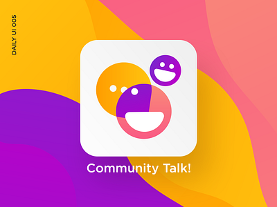 Community Talk App Icon app icon art dailyui dailyui005 design icons logo mobile mobile application