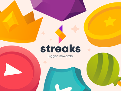 Streak Rebrand app branding design icon icons illustration illustrations vector