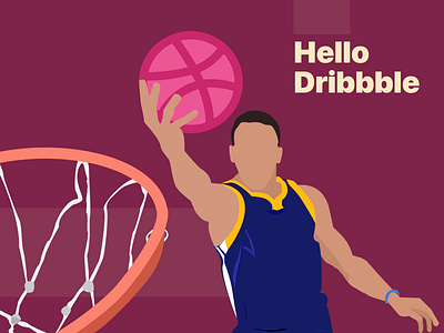 Hello Dribbble! adobexd illustration nba stephen curry