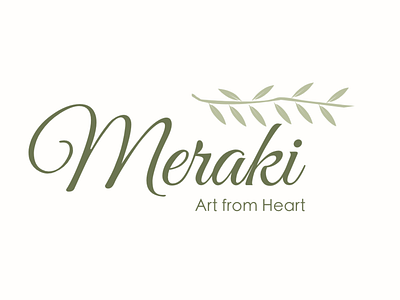 Meraki - Art From Heart brandidentity illustration logo minimalisticart minimalisticlogo sketch 2 vector