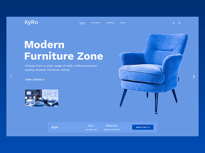 Modern Furniture Page design minimal ui web