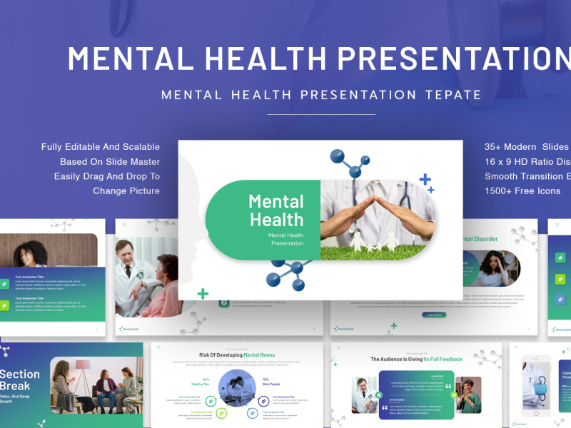 Mental Health Presentation Template by SlideStack on Dribbble