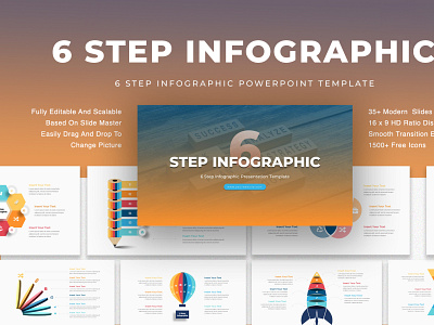 Six Step Infographic Presentation creative google slides google slides template infographic infographic template modern powerpoint powerpoint design powerpoint presentation powerpoint slides powerpoint template ppt presentation presentation design presentation skills presentation slides presentation template presentations six step six step infographic