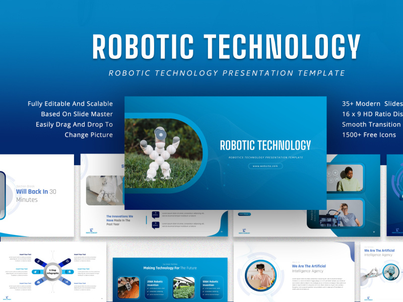 Robotic Technology Presentation Template for PowerPoint & Google by ...