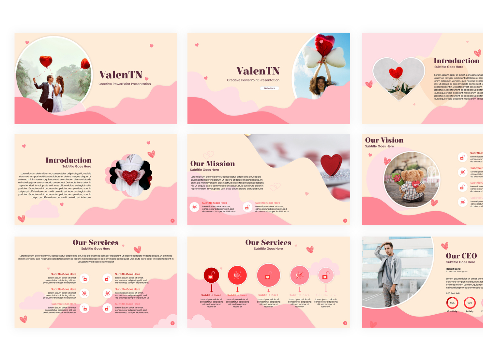 Valen TN Lovely Valentine Presentation Template by SlideStack on Dribbble