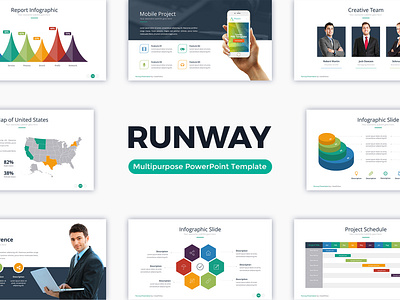 Runway Presentation Template animation business clean corporate creative design infographic map multipurpose pitch deck portfolio powerpoint presentation slide template