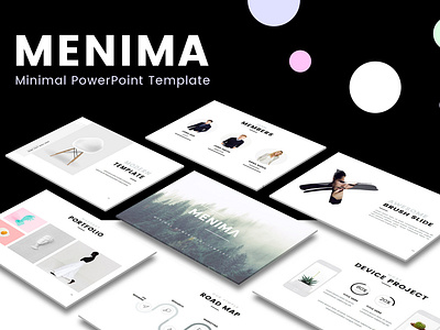 MENIMA Minimal PowerPoint Template animation business clean corporate creative design infographic map minimal pitch deck portfolio powerpoint presentation template