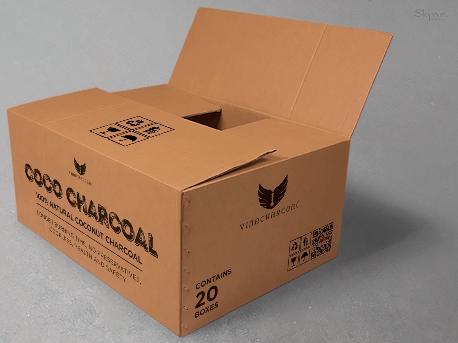 Coco Charcoal Packaging (Large Carton) by SkyAr.design on Dribbble